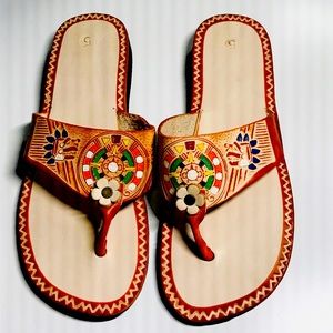 New Beautiful Leather Chanclas